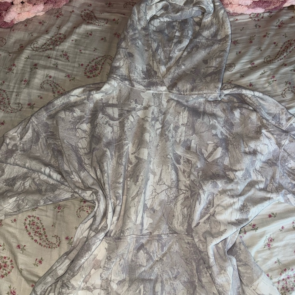 Hollister Light Gray Camouflage Hoodie Jacket